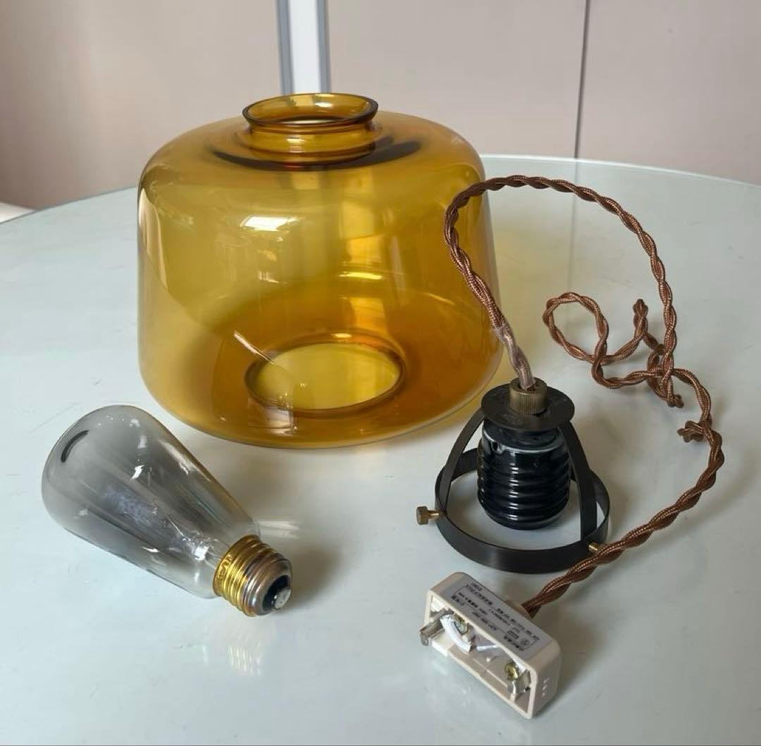 unico ウニコ　アプロス　ペンダントランプ　アンバーガラス　ヴィンテージ調