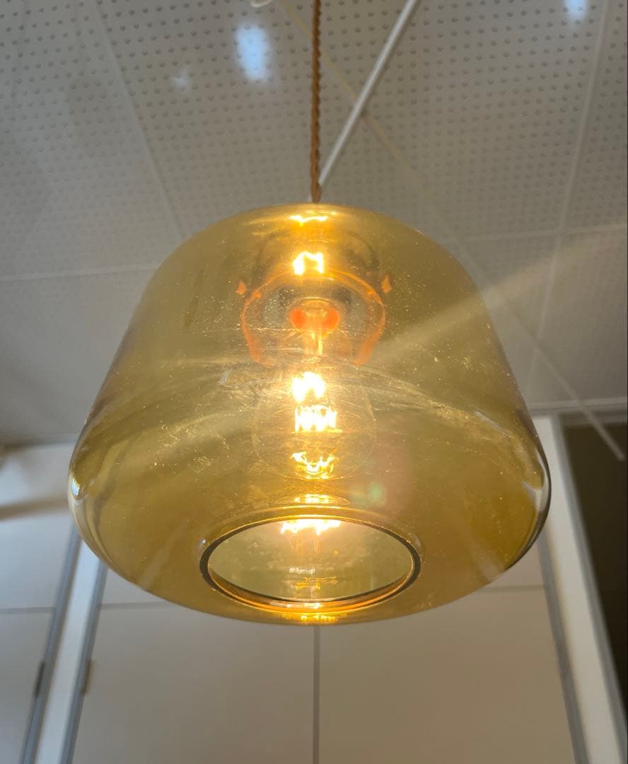 unico ウニコ　アプロス　ペンダントランプ　アンバーガラス　ヴィンテージ調