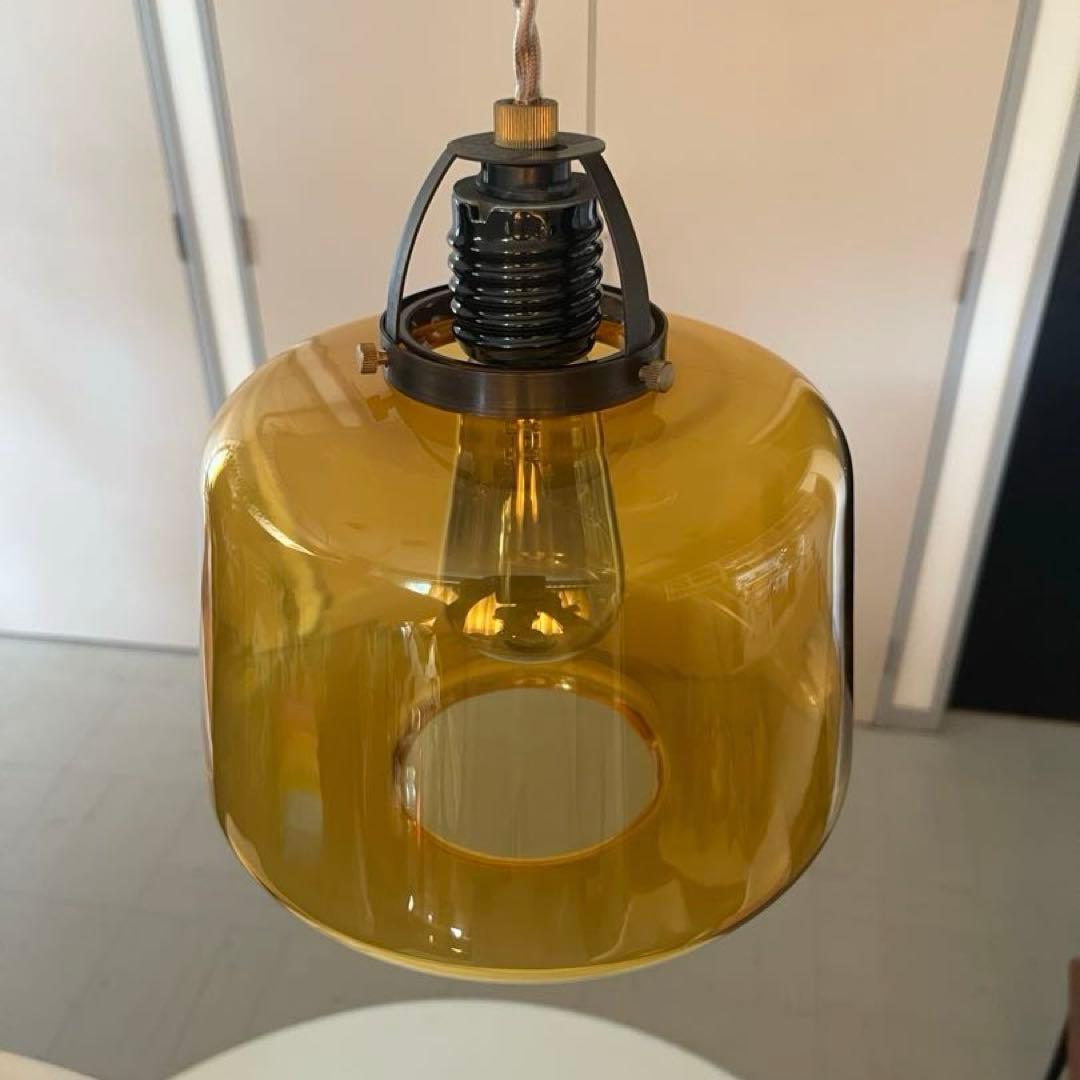 unico ウニコ　アプロス　ペンダントランプ　アンバーガラス　ヴィンテージ調