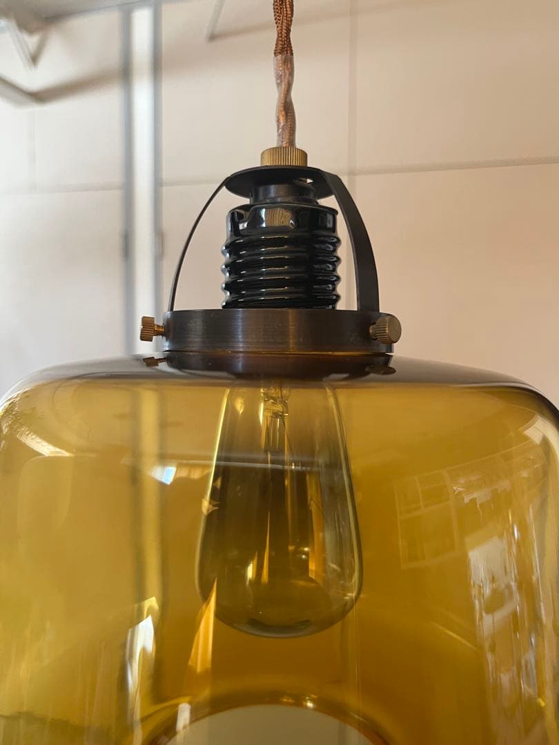 unico ウニコ　アプロス　ペンダントランプ　アンバーガラス　ヴィンテージ調