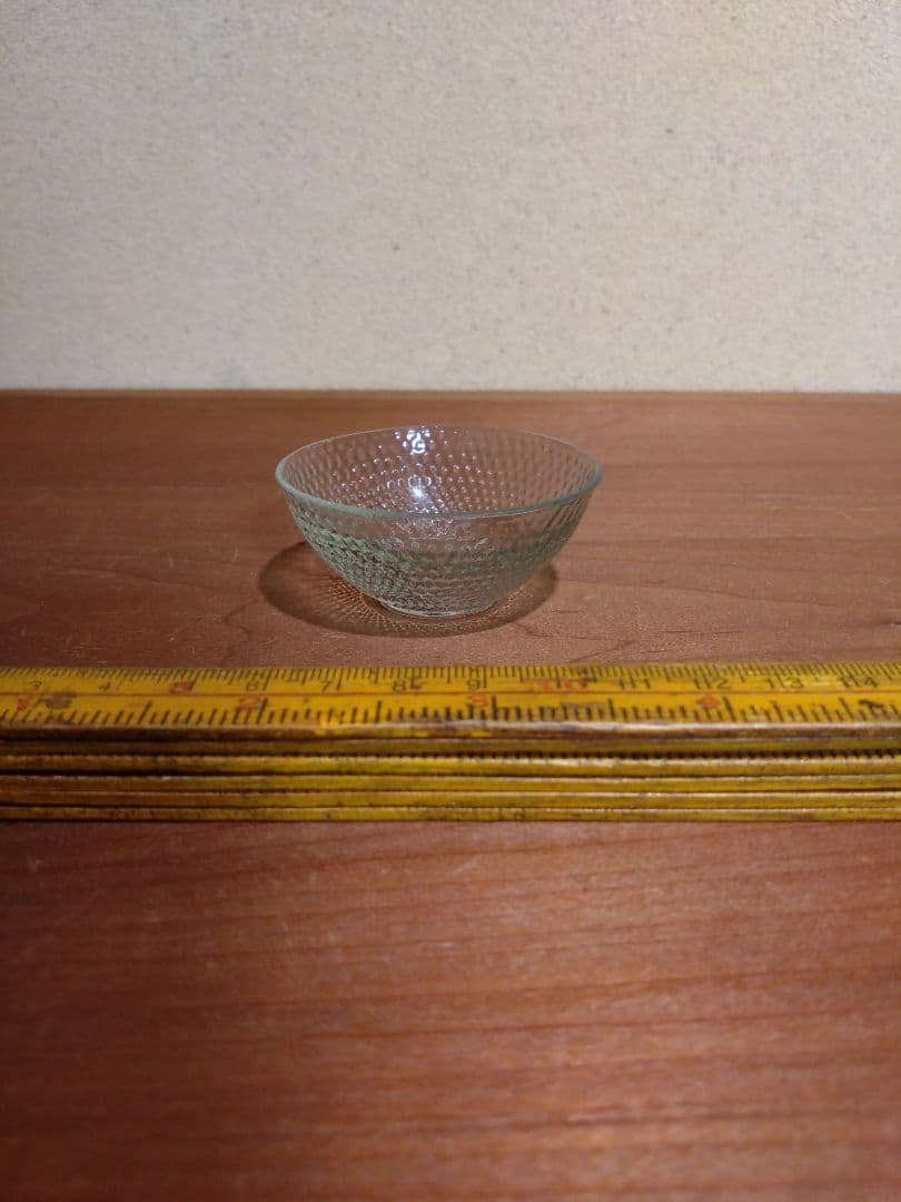 明治ガラス あられ紋 盃 猪口