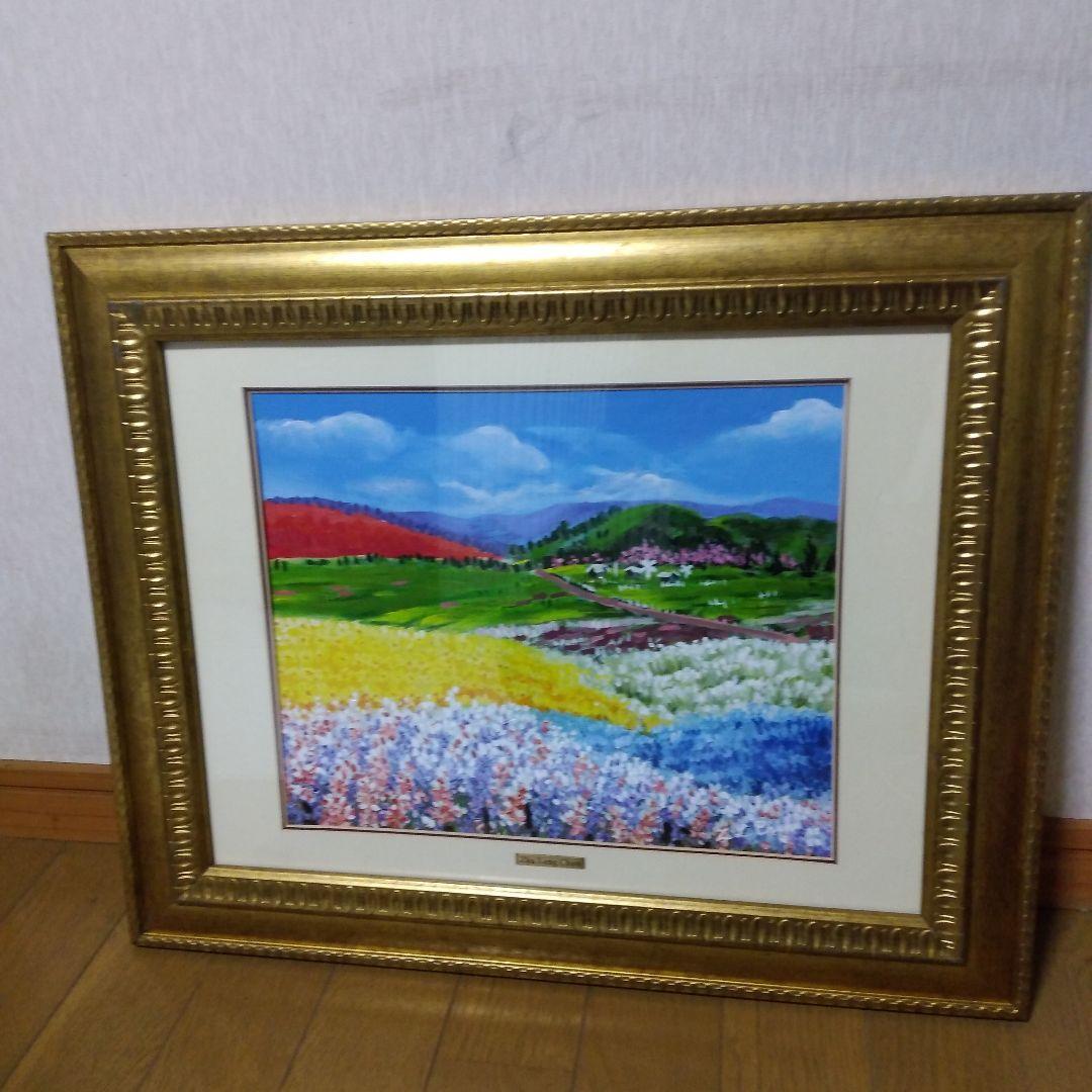 ◆絵画◆　Zhu Long Chun　花畑風景　真作/油彩画/原画/油絵/静物画