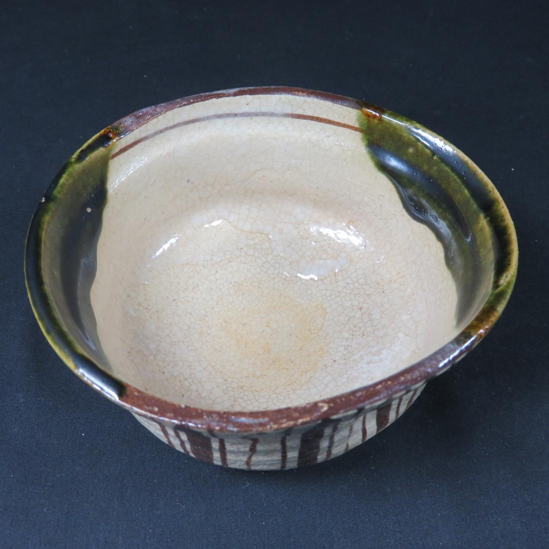 茶碗 共箱 木箱 織部 変形茶碗 抹茶碗 茶道具 茶器 在銘