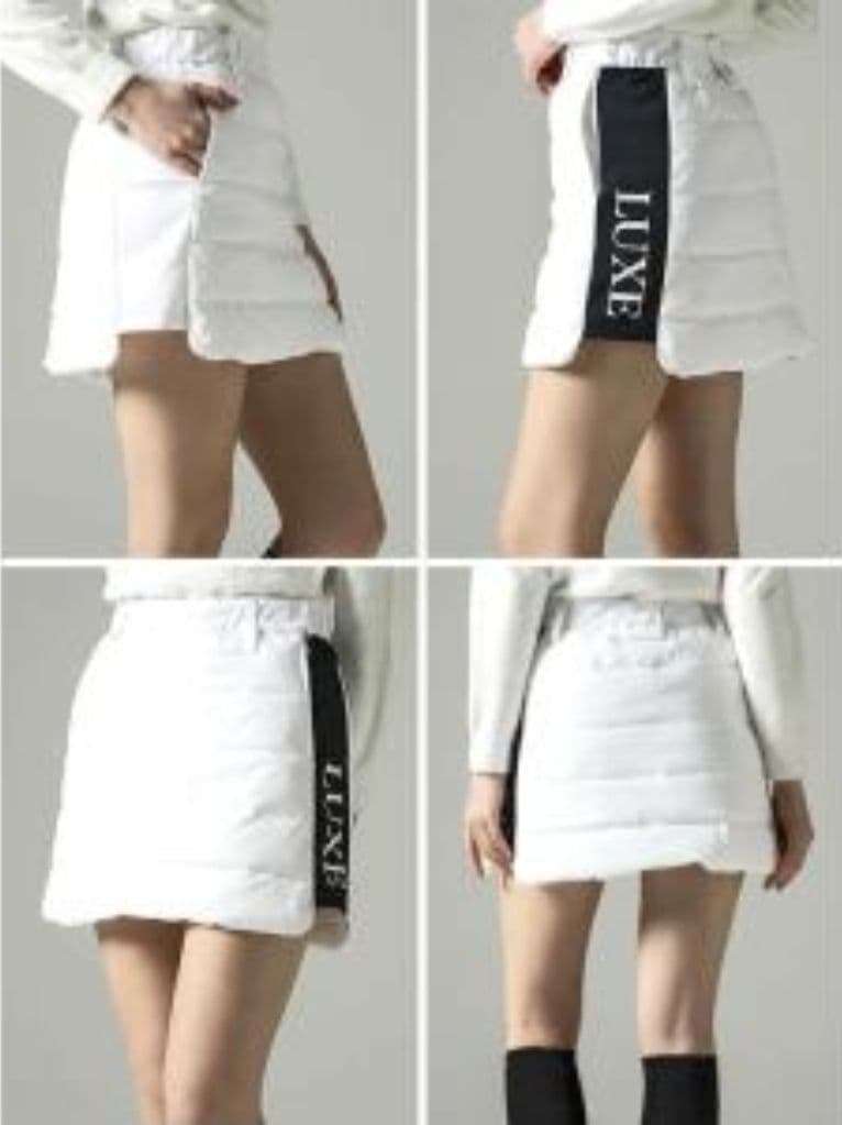 新品未使用☆LUXEAKMPLUS☆ゴルフサイドロゴ中綿セットアップM黒白