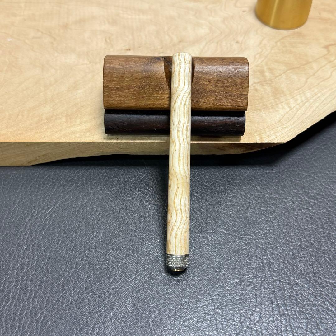 129タモ少し玉杢　PG-5用カスタム木軸　低重心Rタイプローレット