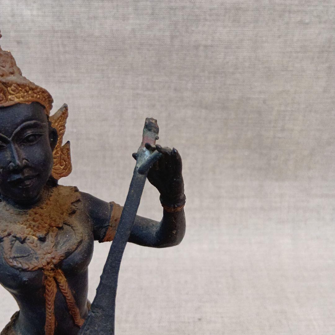 即発送タイ 天部(てんぶ）仏像 ブロンズ アジア伝統女性像 彫刻 約20cm