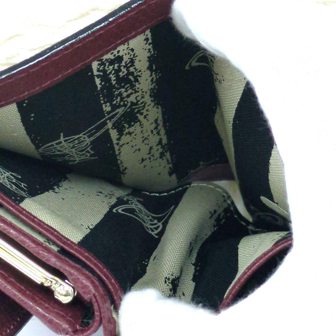 ヴィヴィアンウエストウッド/三つ折り財布/がま口タイプ/ワインレッド系　「美品」