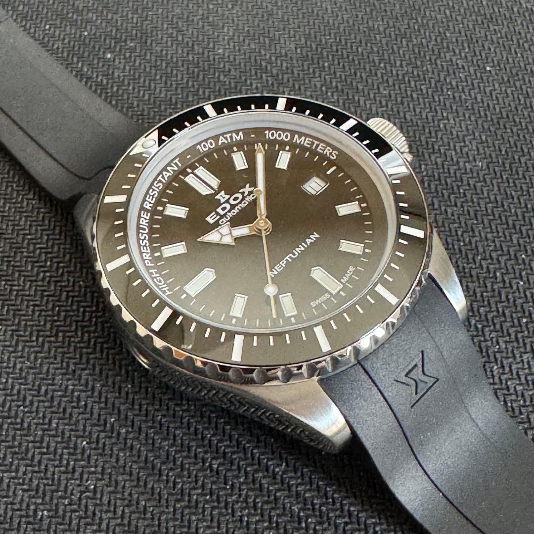 EDOX　エドックス　スカイダイバーネプチュニアン　NEWロゴ　ブラック　美品