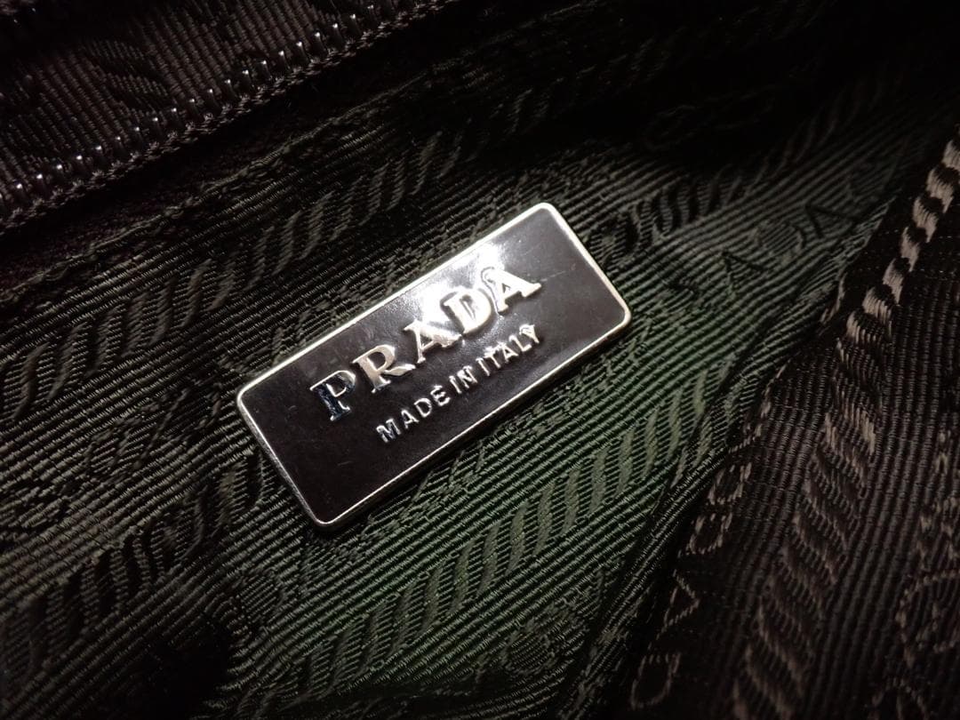 PRADA プラダ ナイロン×パイソン柄 ワンショルダーバッグ G8-B