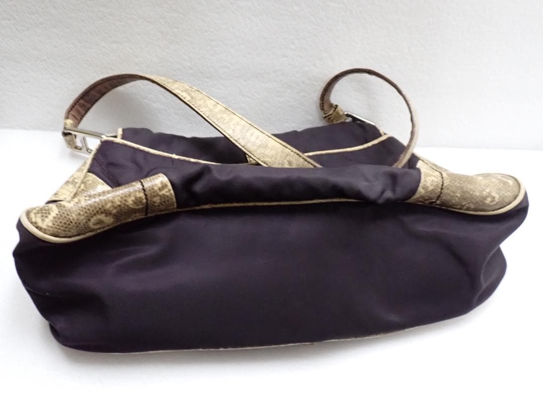 PRADA プラダ ナイロン×パイソン柄 ワンショルダーバッグ G8-B