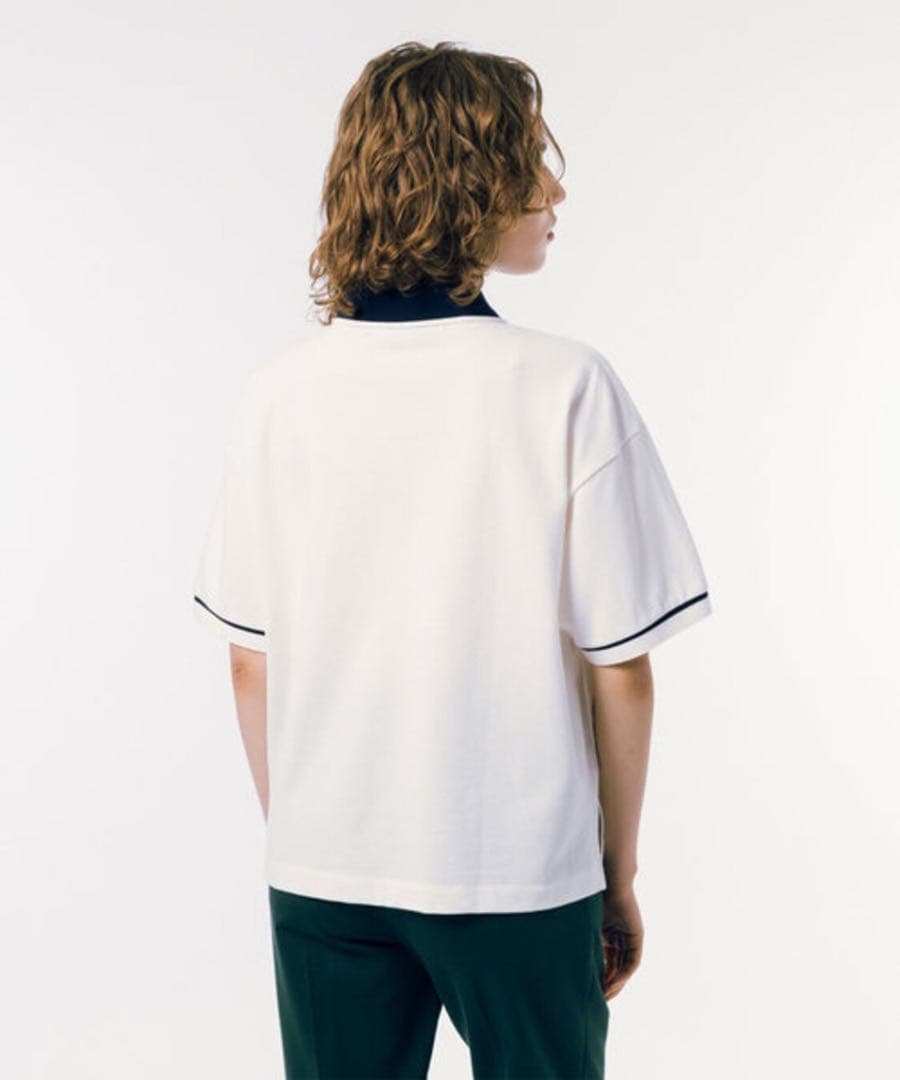 ラコステ　ヘビーウェイト鹿の子　ボクシーシルエットクレリックポロシャツ