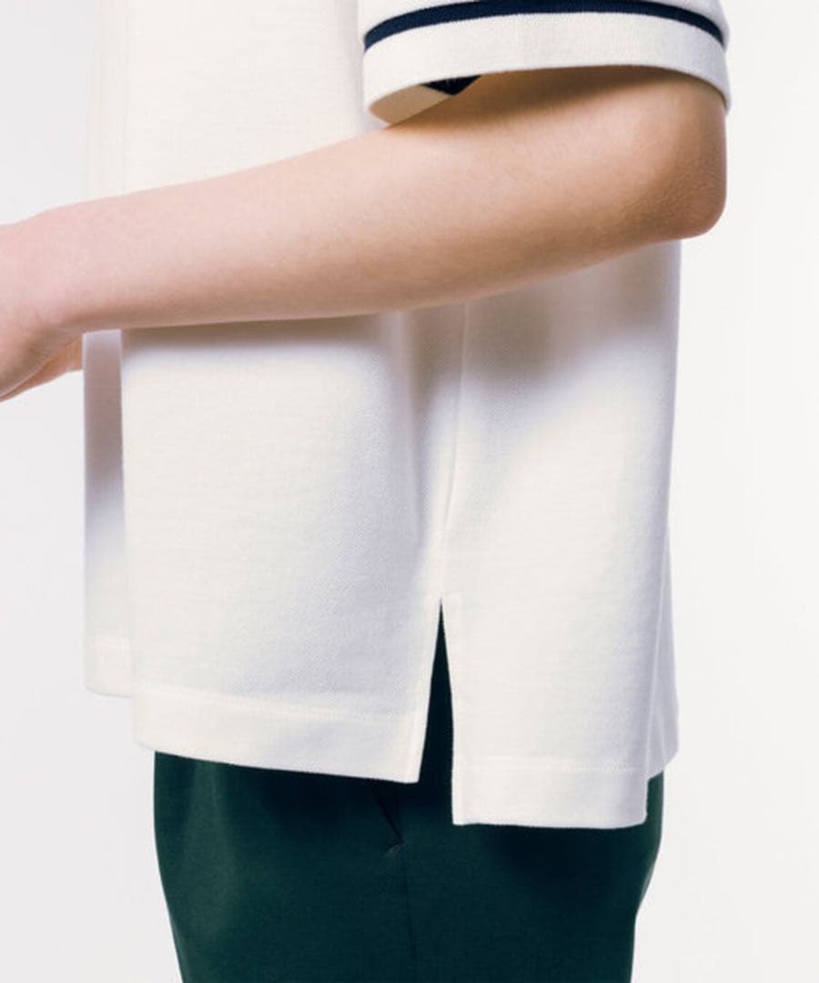 ラコステ　ヘビーウェイト鹿の子　ボクシーシルエットクレリックポロシャツ