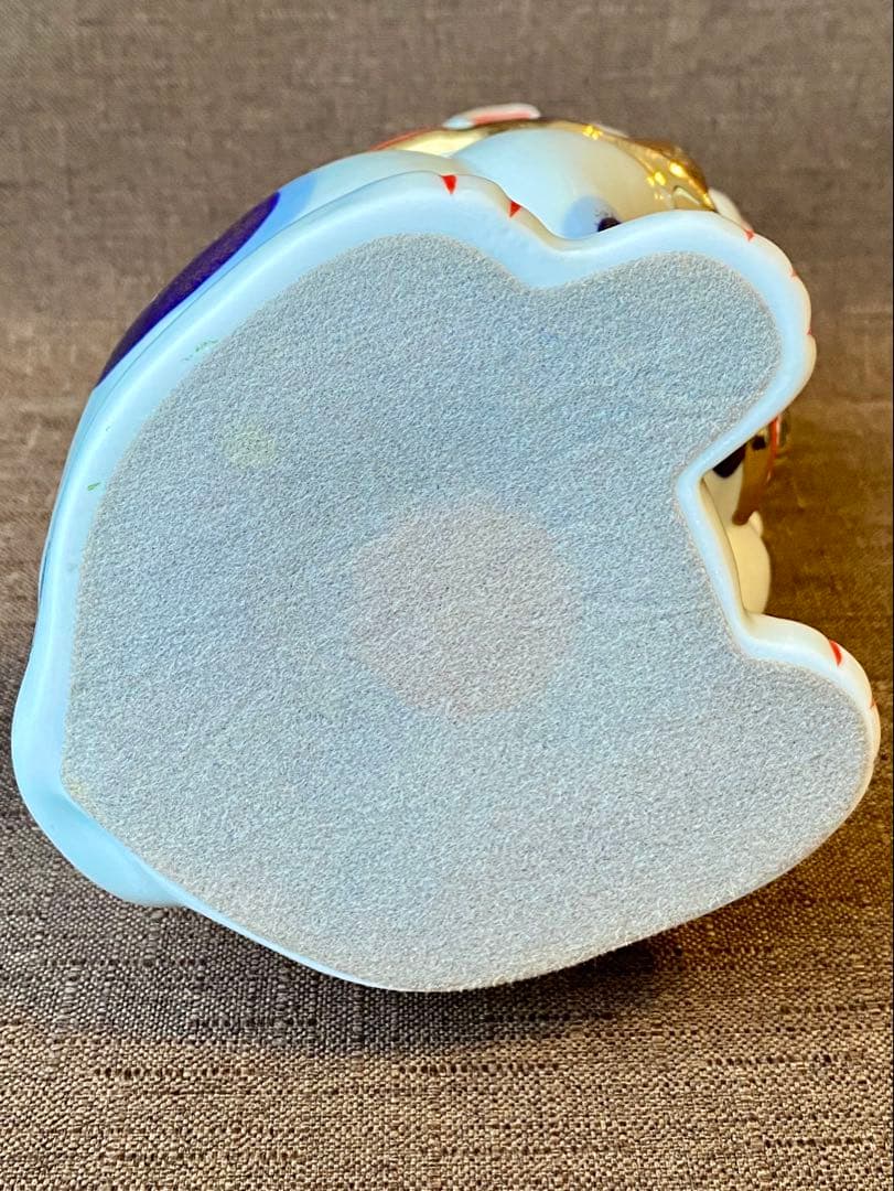 薬師窯 招き猫 左手上げ 陶器 レトロ 21cm ねこ ネコ