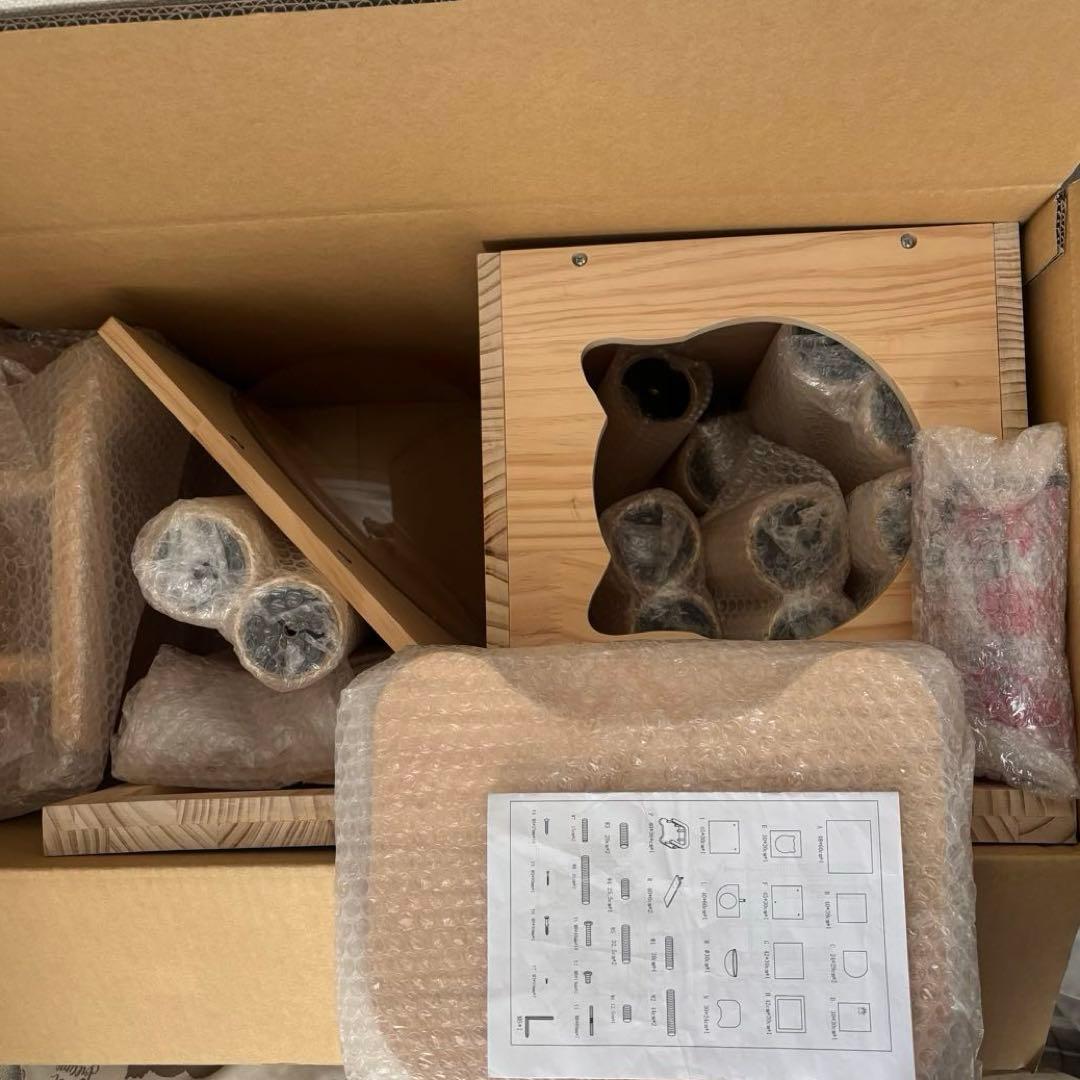 大型 キャットタワー 木製 宇宙船付き 高さ165cm