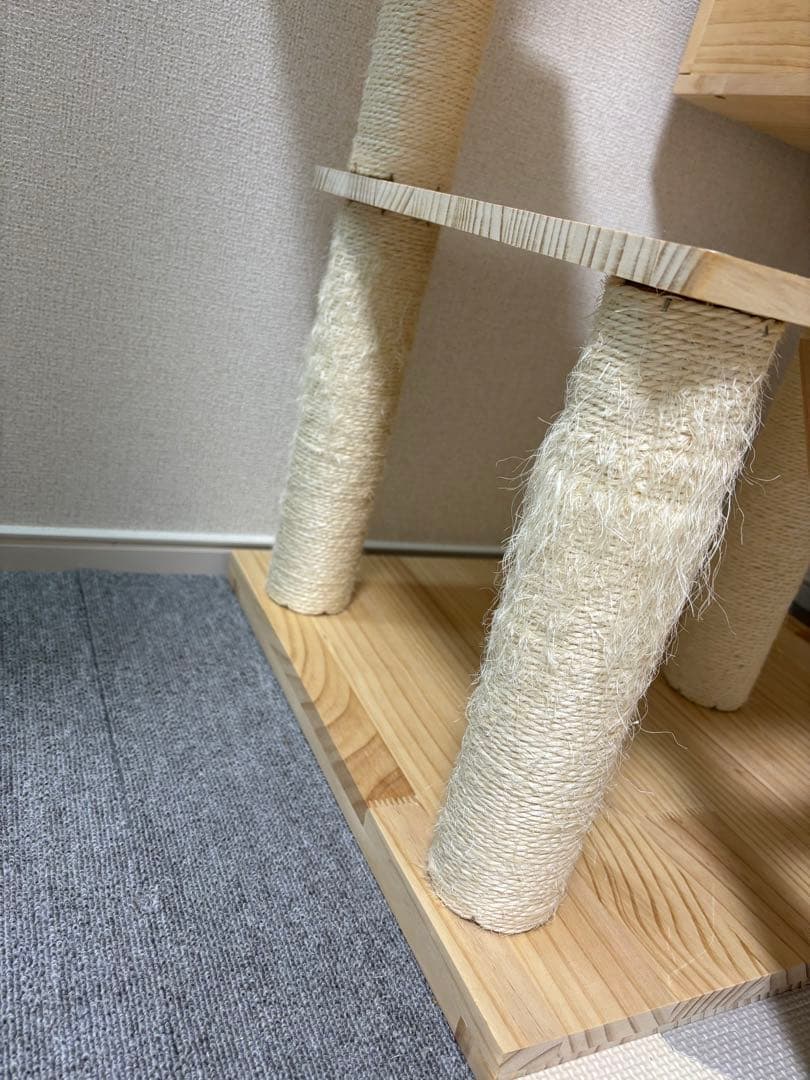 大型 キャットタワー 木製 宇宙船付き 高さ165cm