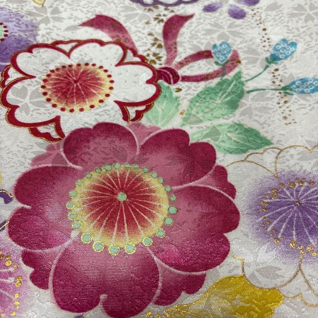 7歳 七五三着物セット　和装小物　結び帯　白着物　桜　七五三　着物