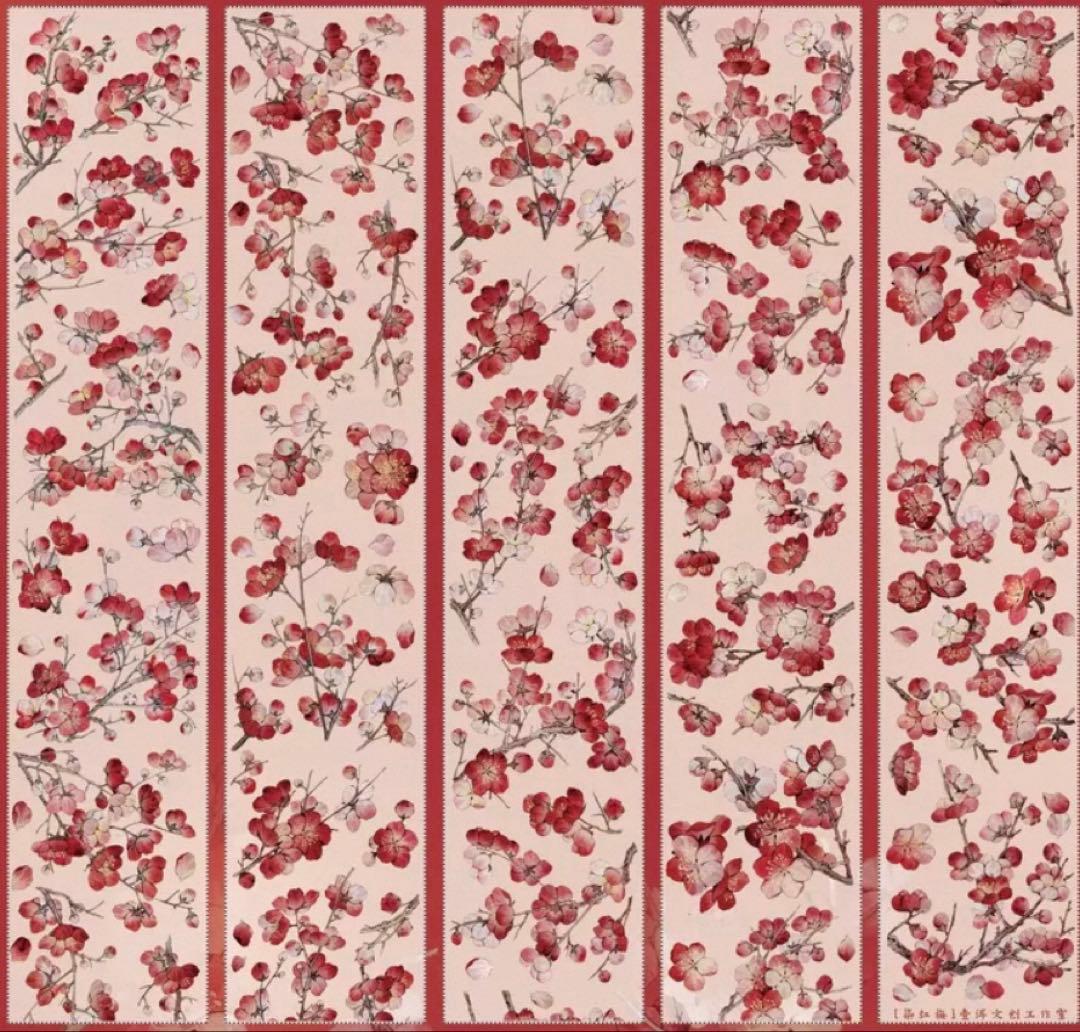 PET 染红梅 7cm×6m 海外マスキングテープ　海外マステ