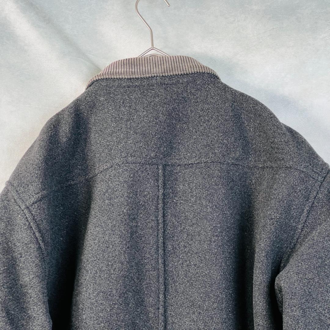 【パパス】ハンティングジャケット 中綿ライナー リバー コーディロイ 異素材 L