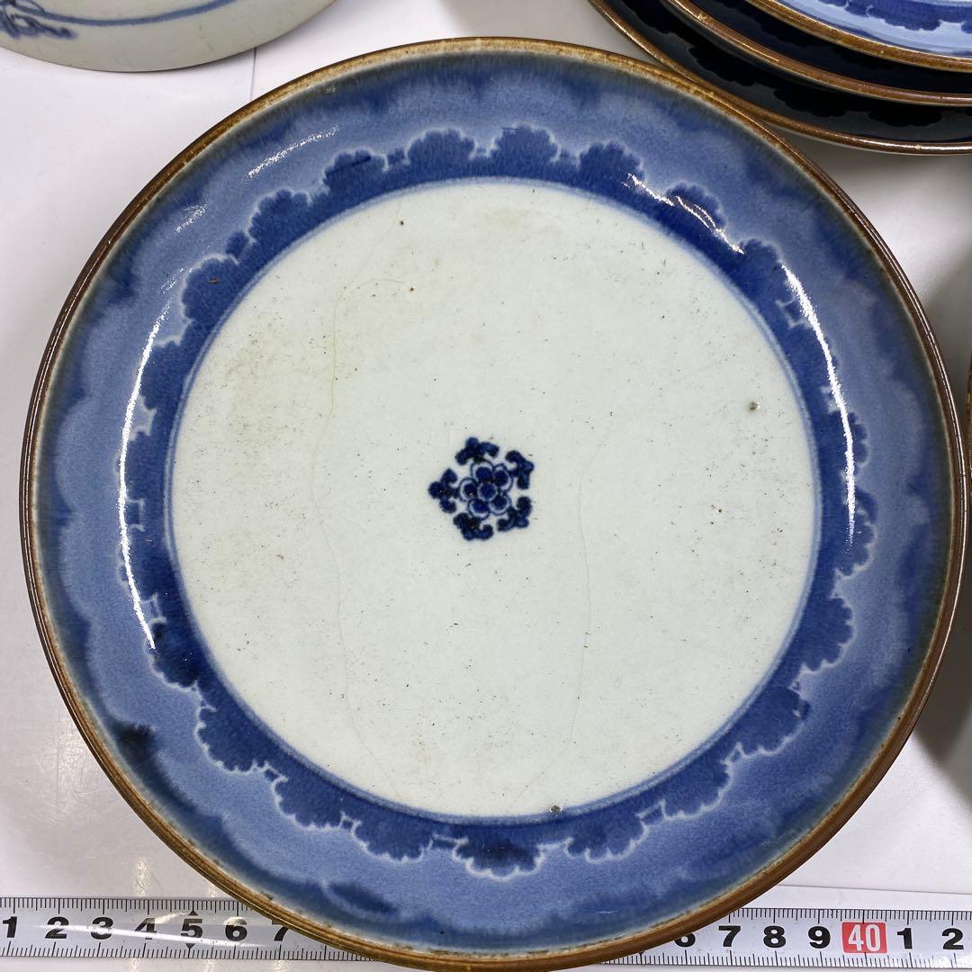 古伊万里　七寸皿19点　木箱付　東Y7-0220①タエチ