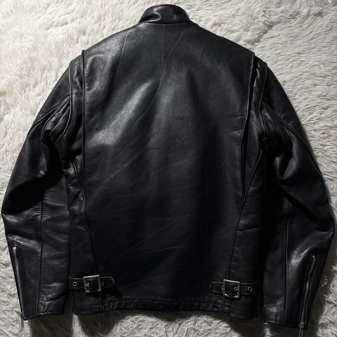 【米国製】schott ライダースジャケット　シングル　ブラック　本革　641