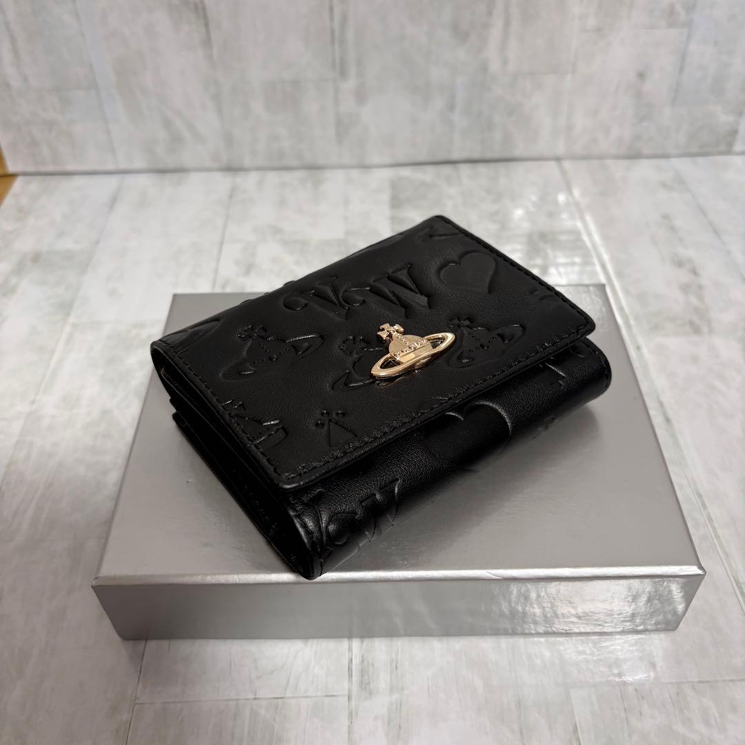 Vivienne Westwood 3つ折り財布 / ブラック/ゴールドロゴ