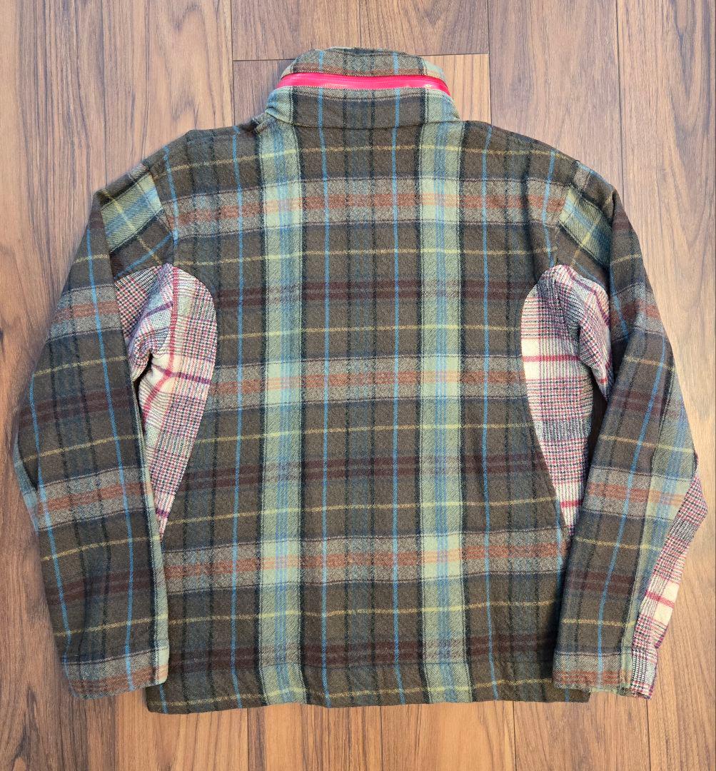 美品COMMEdesGARONS SHIRTSチェック切り替えウールブルゾン