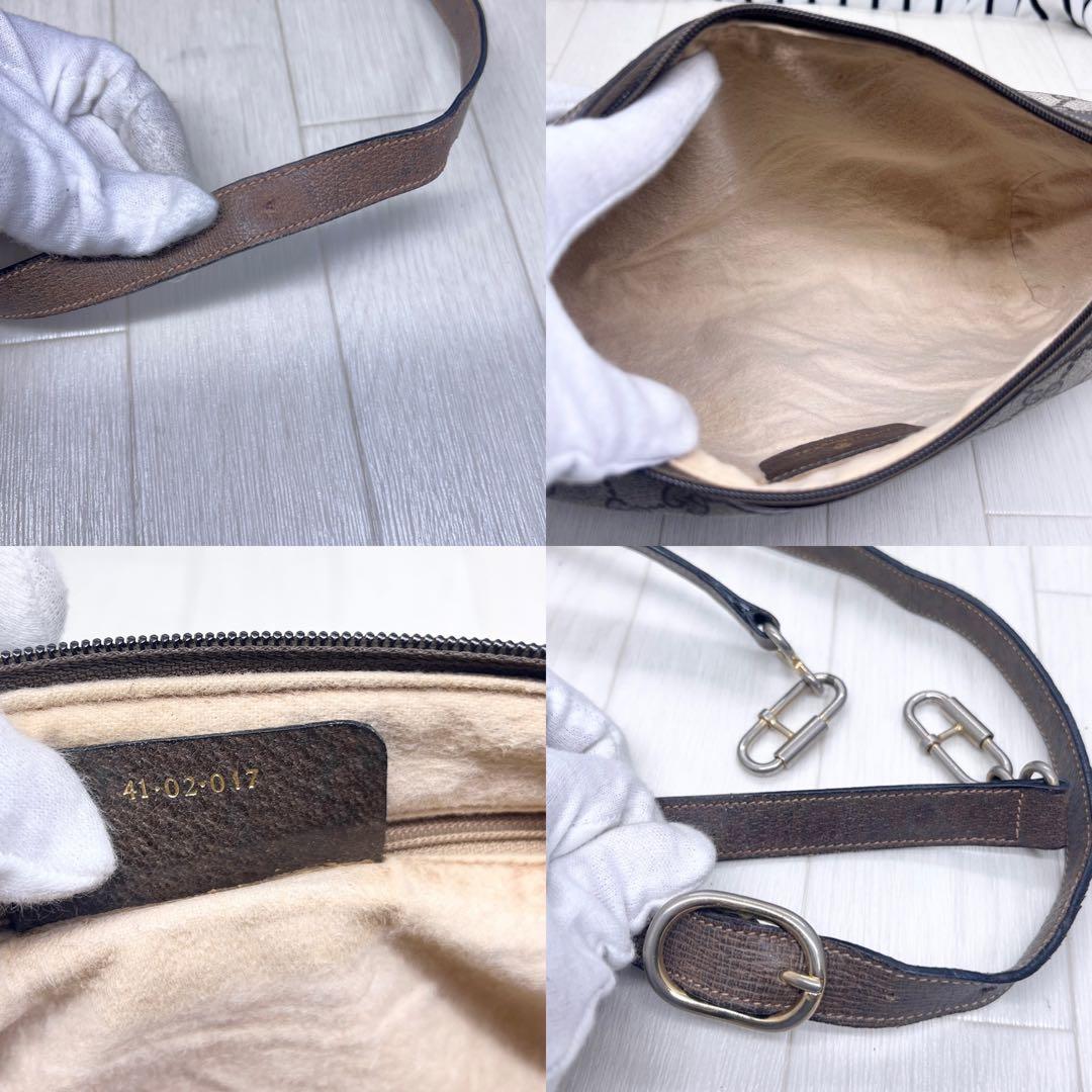 【美品】GUCCI×オールドグッチ斜めがけPVCシェリーラインショルダーバッグ