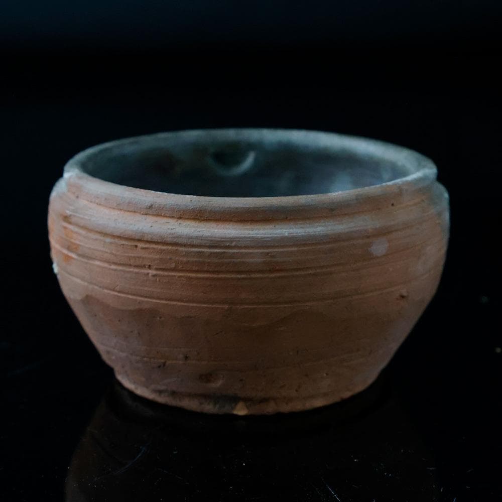 平安〜鎌倉期 須恵器 耳付 小鍋 中世古陶／火色／煮炊き土器／考古資料