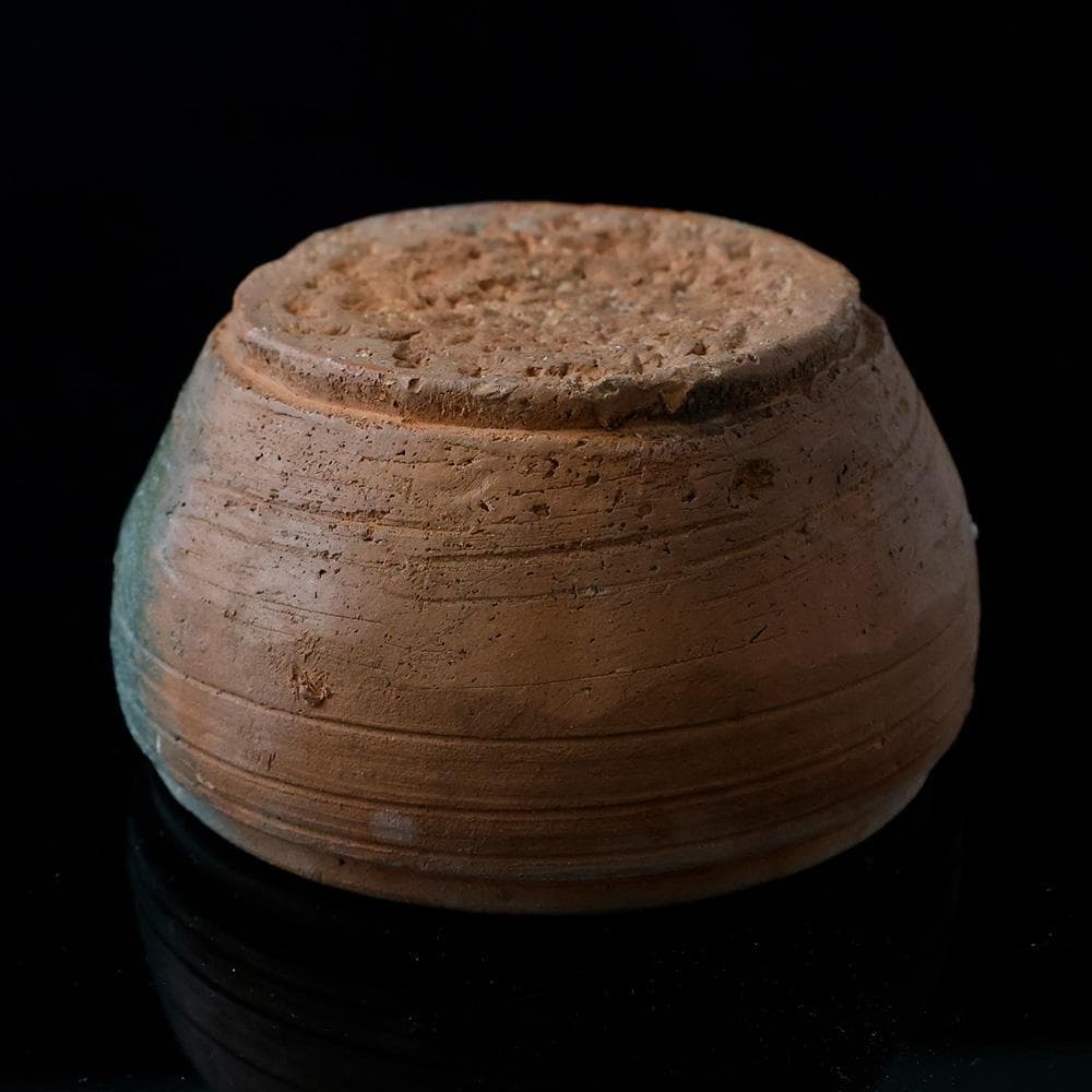 平安〜鎌倉期 須恵器 耳付 小鍋 中世古陶／火色／煮炊き土器／考古資料