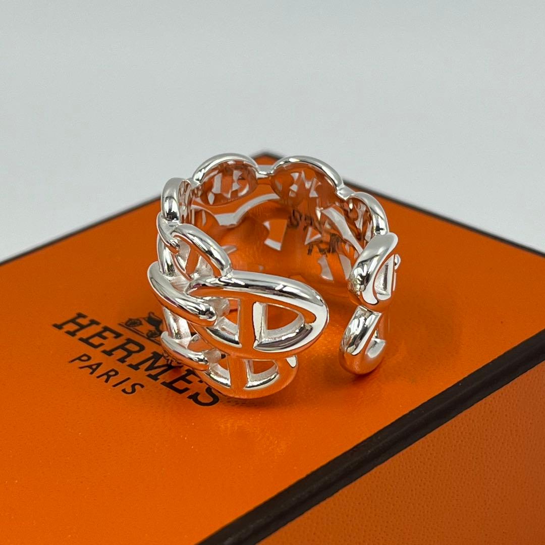 新品正規品 HERMES アンシェネ リング　GM59 シェーヌダンクル