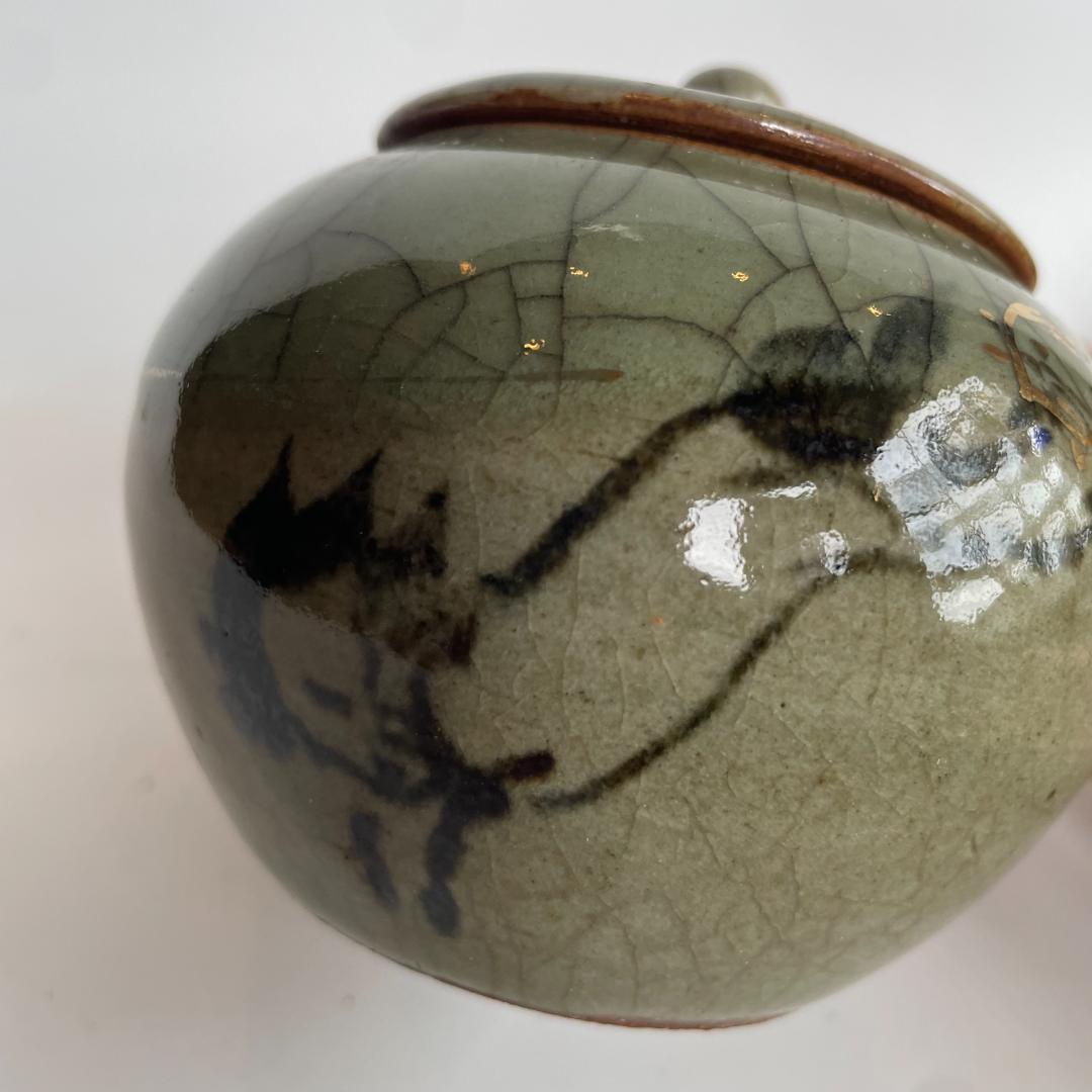 希少 骨董 時代物 大堀 相馬焼 急須 湯のみ 湯呑 湯飲 5客揃 金彩 美品