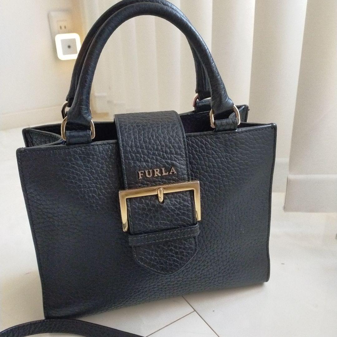 furlaフルラ フロー ショルダーバッグ 2way ブラック レザー