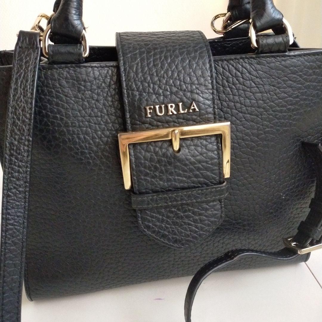 furlaフルラ フロー ショルダーバッグ 2way ブラック レザー