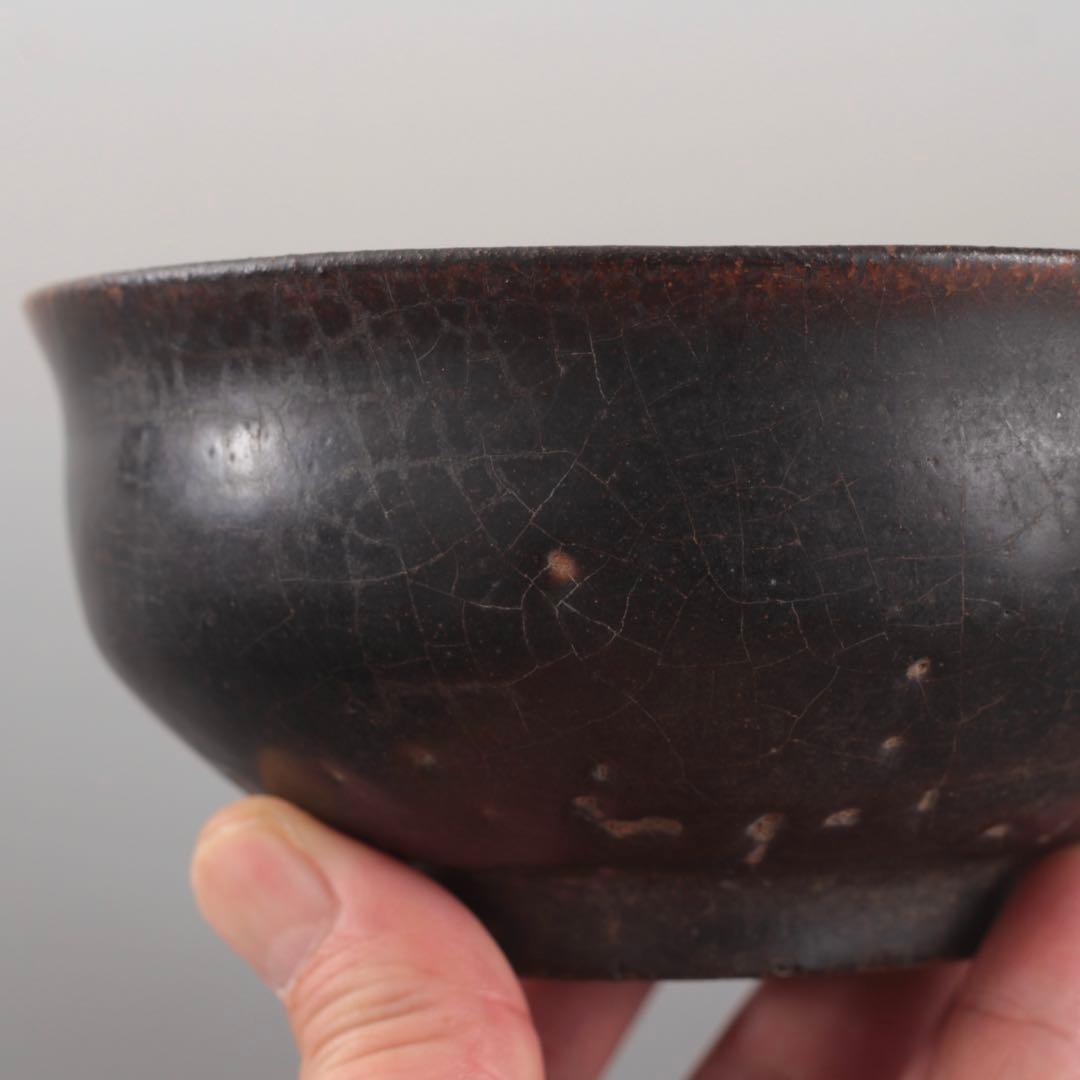 李朝 黒高麗 茶碗 茶道具 朝鮮美術 古美術 古道具 黒釉茶碗
