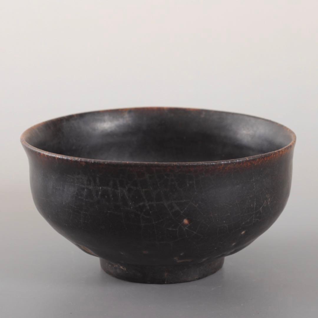 李朝 黒高麗 茶碗 茶道具 朝鮮美術 古美術 古道具 黒釉茶碗