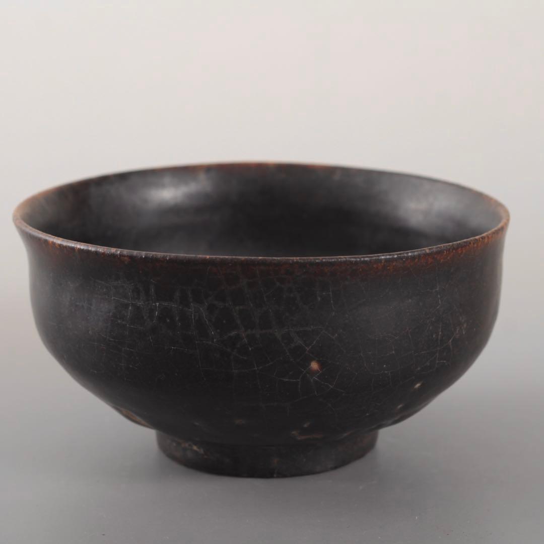 李朝 黒高麗 茶碗 茶道具 朝鮮美術 古美術 古道具 黒釉茶碗