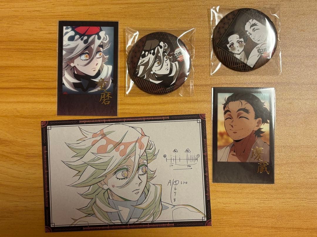 童磨　缶バッジ　チェキ風プロマイド　ポストカード　慶蔵　恋雪　ダイニング