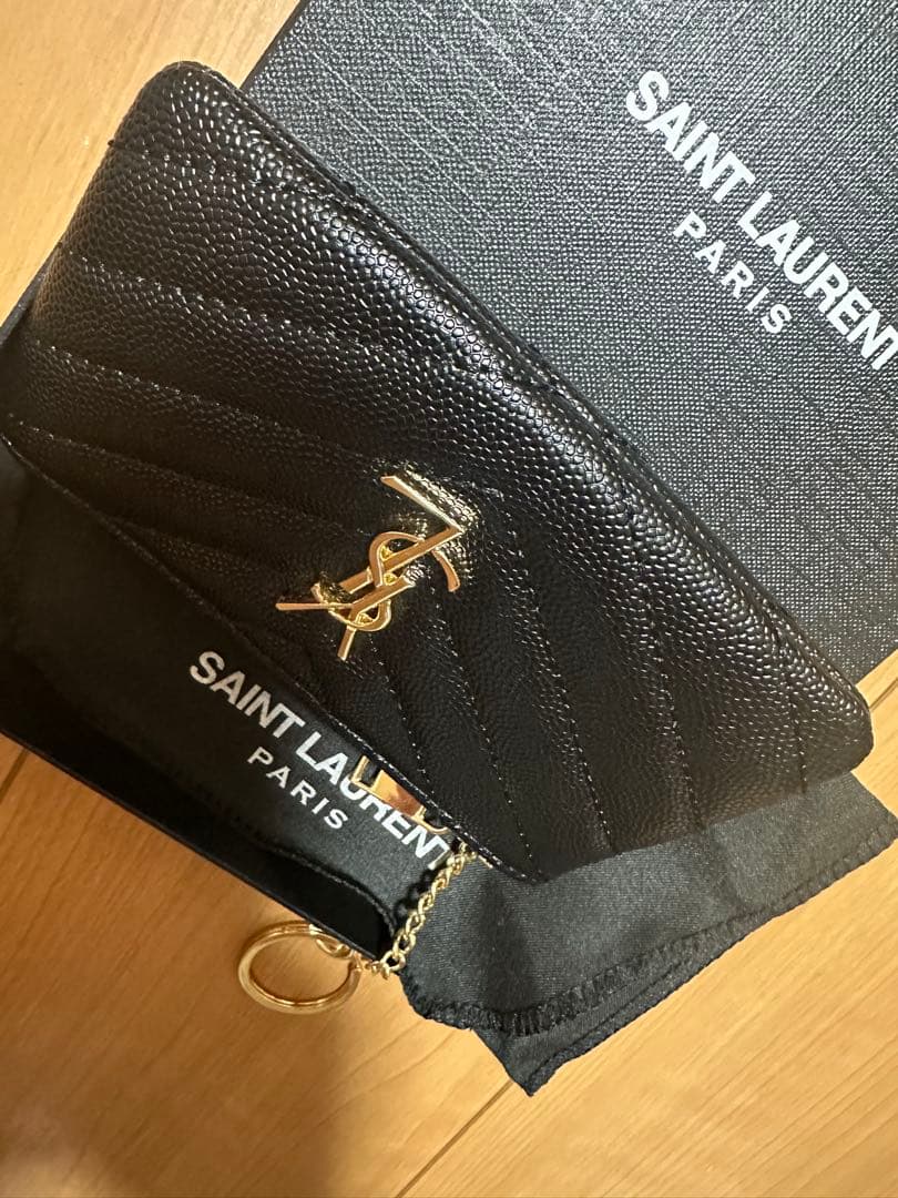 【SAINT LAURENT】モノグラム・サンローラン キーポーチ ブラック