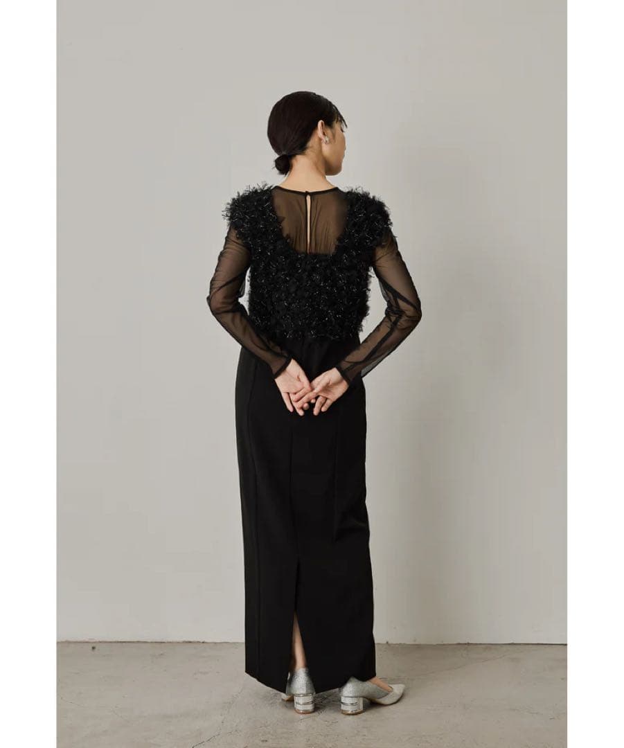 niana フリンジグリッターベストセットドレス