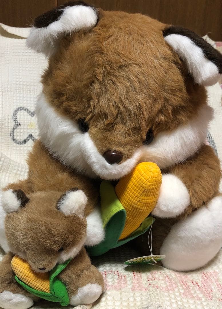 OIKE オオイケ　野菜物語　コーンキツネ　特大＆小　ぬいぐるみセット　中古品