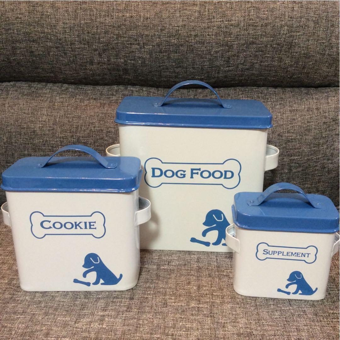 未使用 ドッグフード キャニスター 容器 琺瑯 犬 サプリメント クッキー