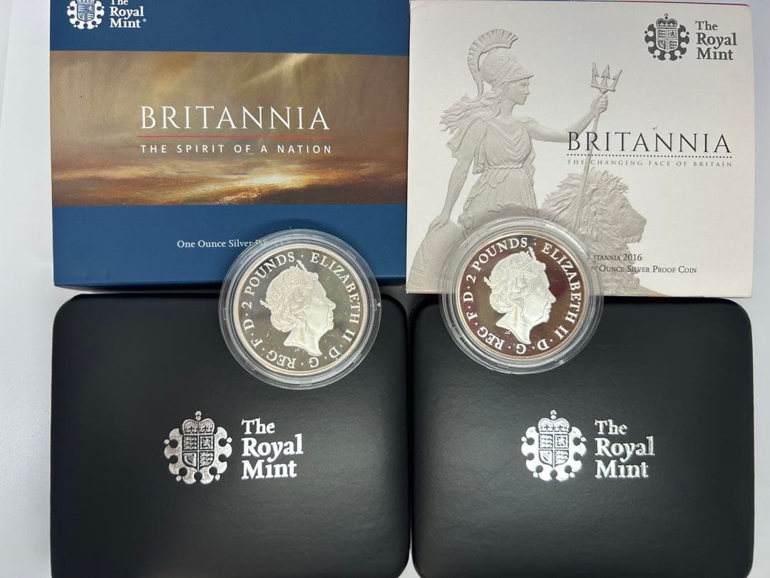 美品　ブリタニア 1オンス銀プルーフ 2016年　2019年　銀
