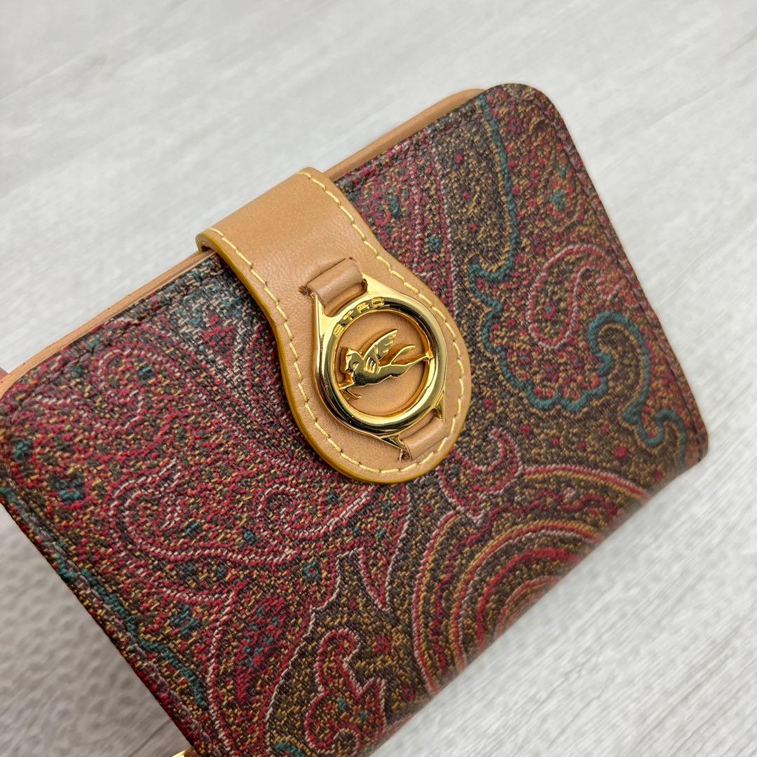 美品✨ ETRO エトロ 折り財布 ペイズリー ペガソ PVC レザー
