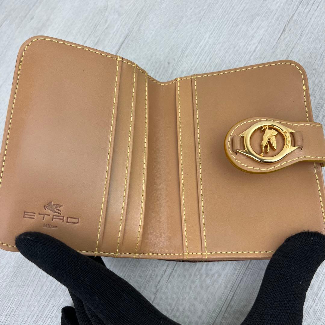 美品✨ ETRO エトロ 折り財布 ペイズリー ペガソ PVC レザー