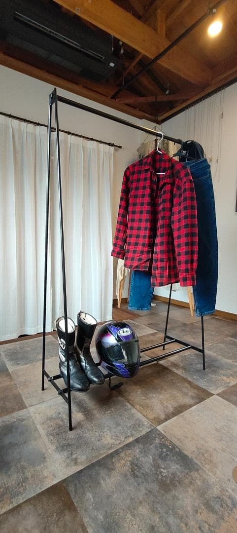 アイアン ハンガーラック 下段２本 店舗什器 コートスタンド 分解 スチール