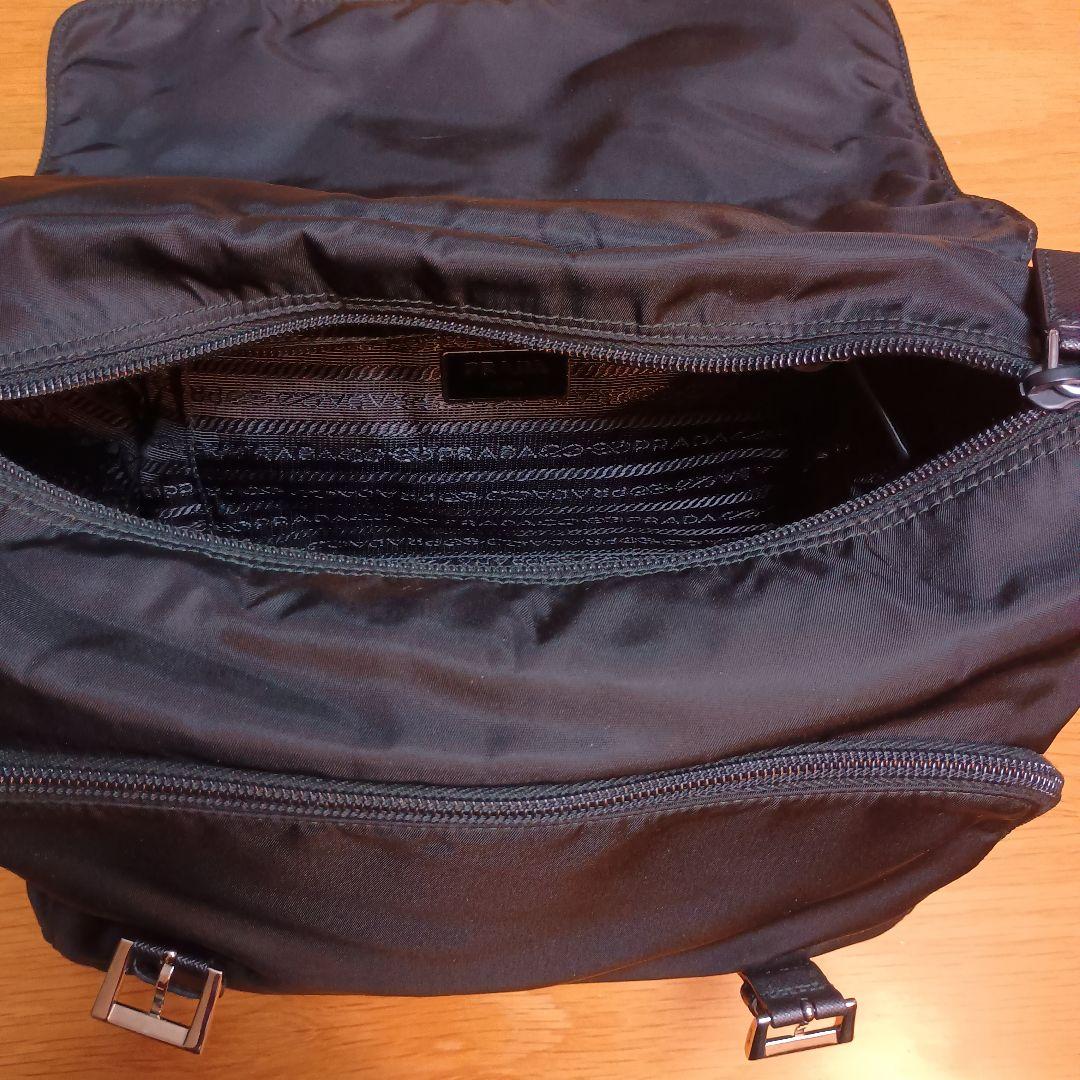 【美品】PRADA ブラック ショルダーバッグ ナイロン 1BD671