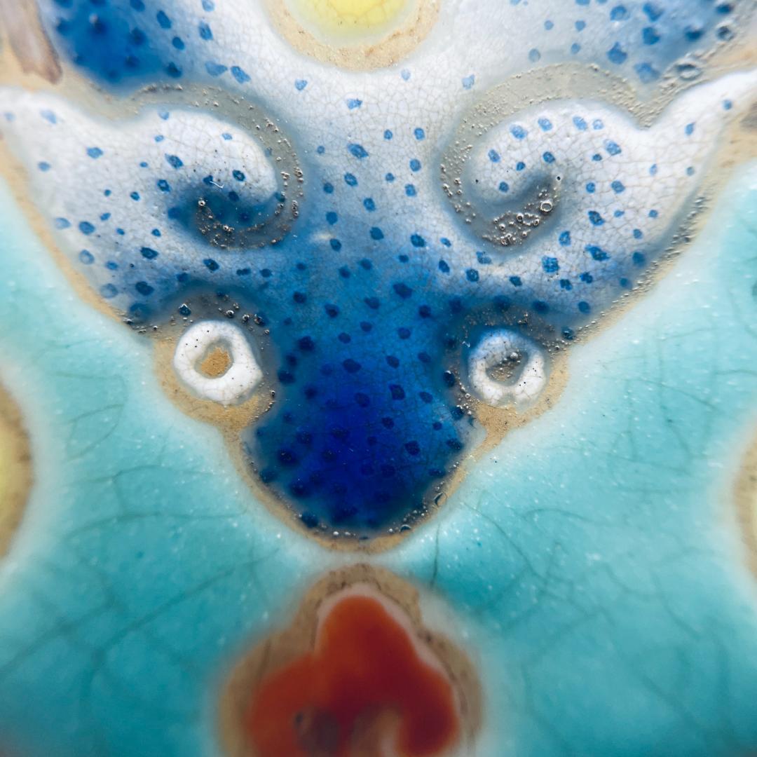 【清】陶磁器 神獣紋 大清乾隆年製 粉彩双耳花瓶 中国美術 41cm 古杉箱入