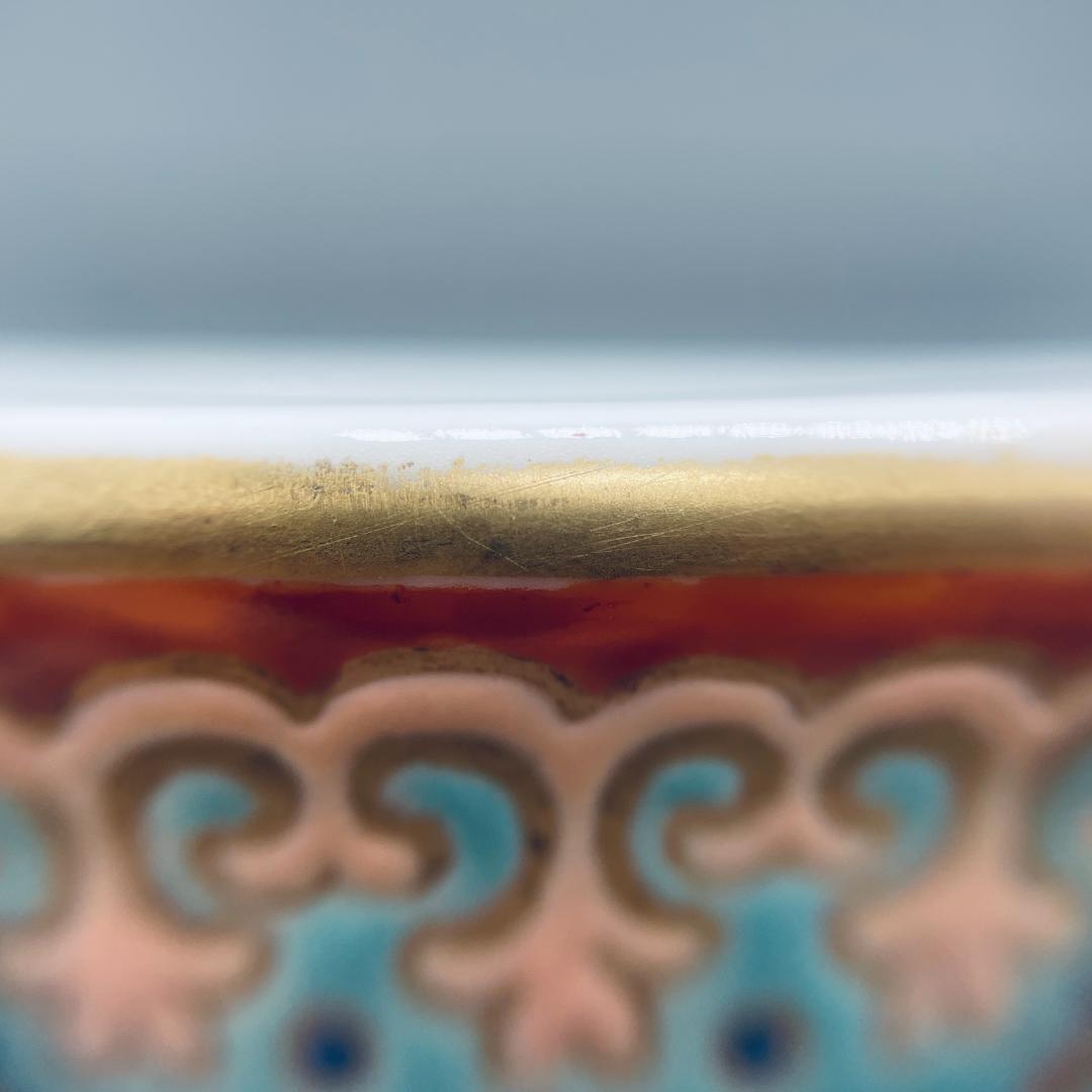 【清】陶磁器 神獣紋 大清乾隆年製 粉彩双耳花瓶 中国美術 41cm 古杉箱入