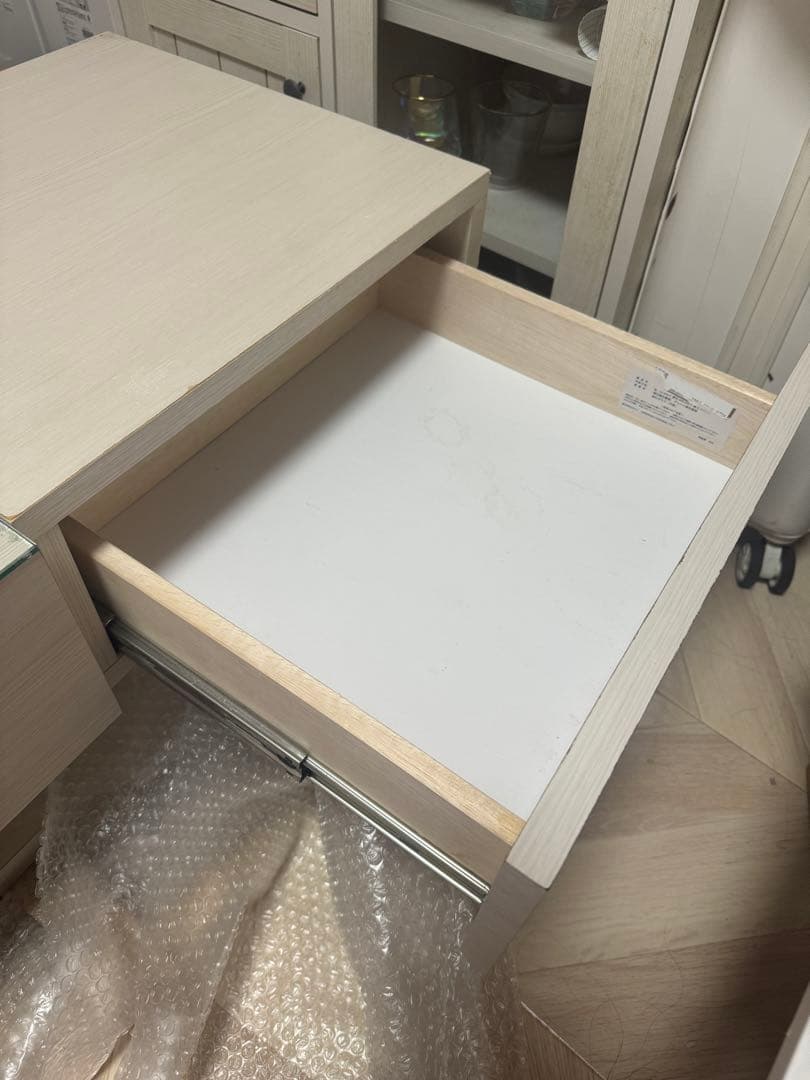 Francfranc テーブル 引き出し ガラステーブル