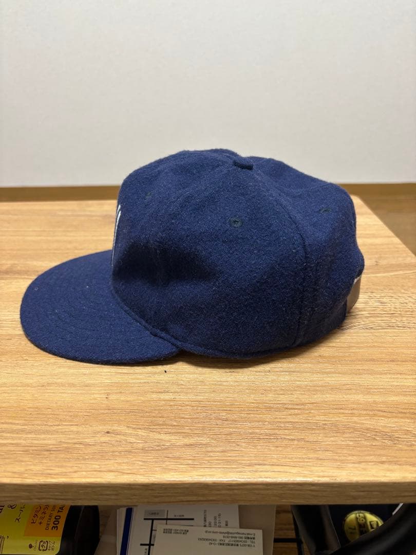 ネイビー ウール ベースボールキャップ